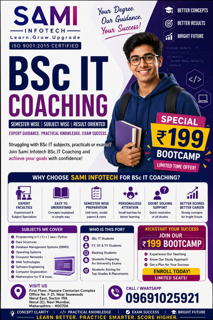 Expert BSc IT tuition classes in Navi Mumbai