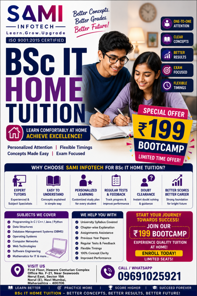 BSc IT Home Tuition in Navi Mumbai | Expert Tutors at Home