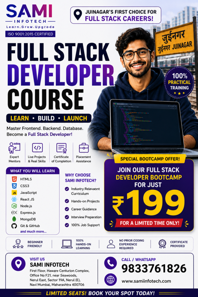 Full Stack Developer Course near Juinagar with practical coding training, real-world projects and career-focused learning